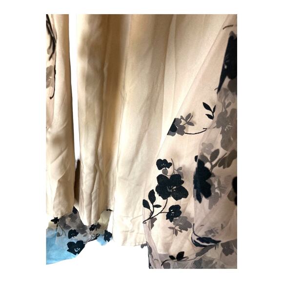 NWT Maxi Skirt Layered Net over Lining Tan and black Size L - Picture 3 of 8